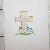 Easter Cross Machine Embroidery Design - Sketch Stitch